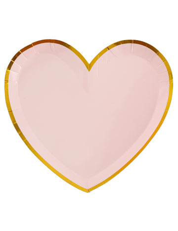 10 Pink and Gold Heart kartonski krožniki 22,5 x 20 cm