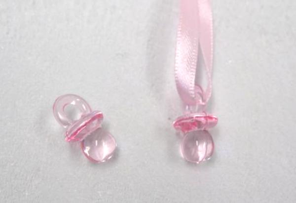 10 roza pleksiglasni pacifier 2,5 cm