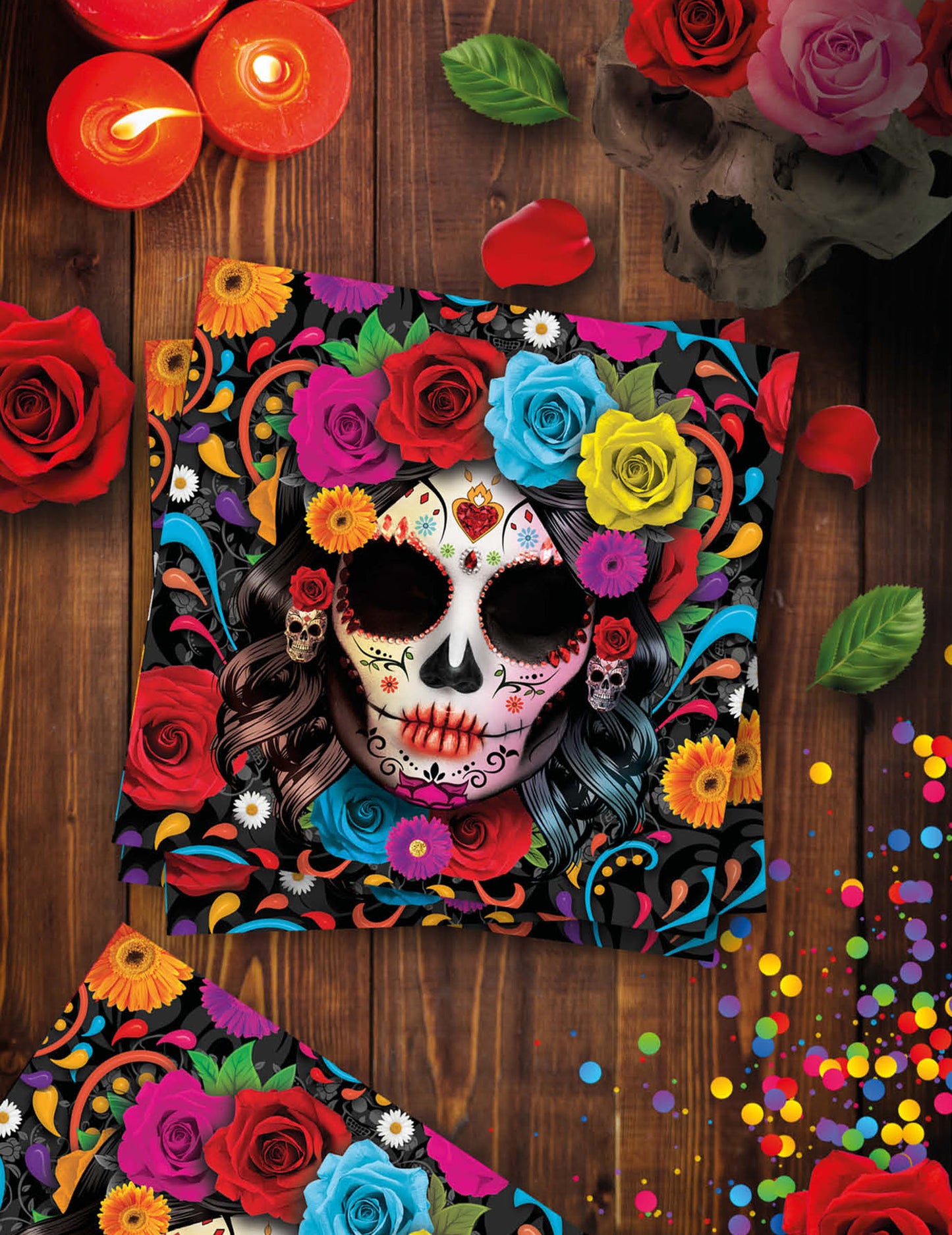 20 Catrina Dia de los Muertos 16 x 16 cm brisače