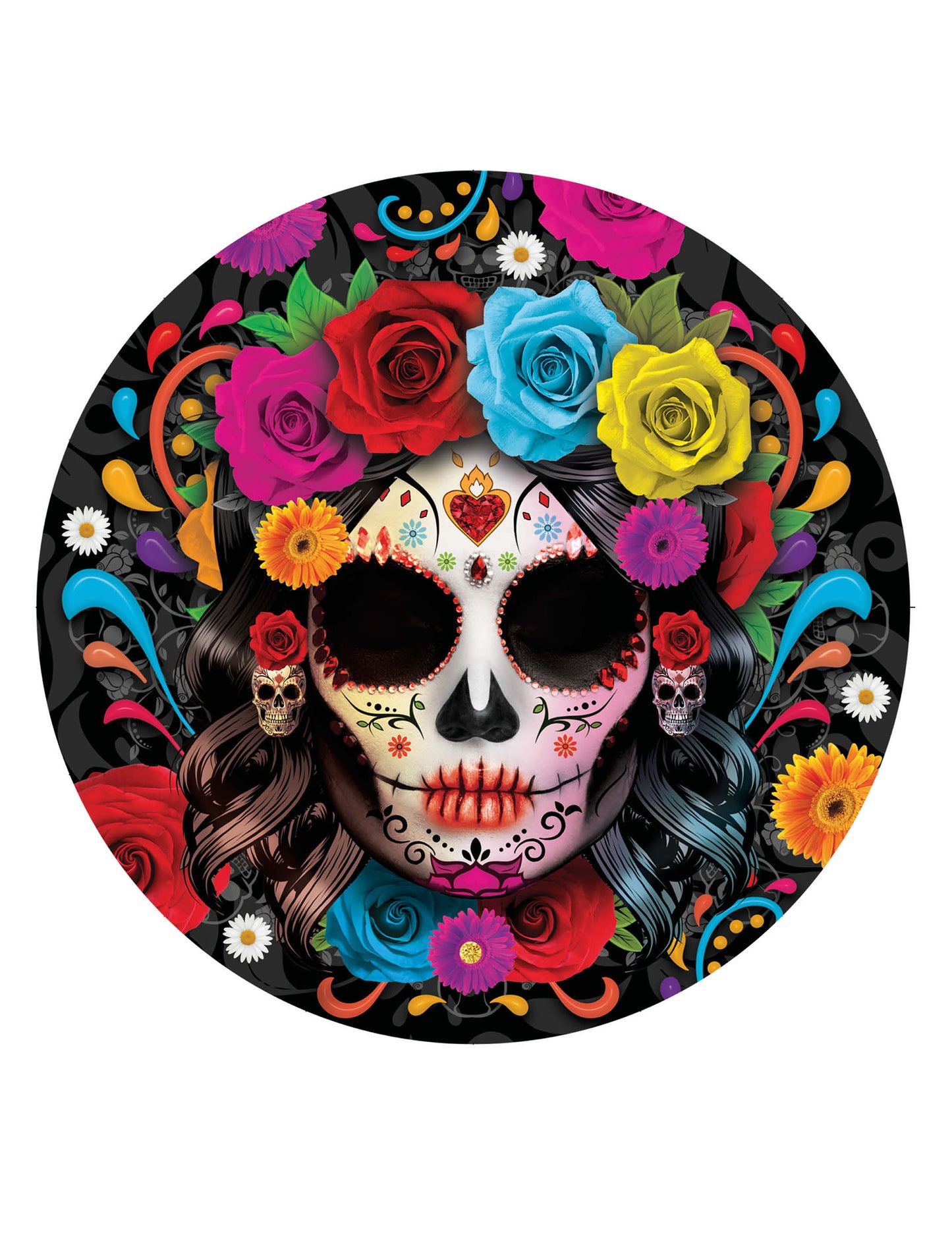 6 Catrina Dia de los Muertos 23 cm plošče