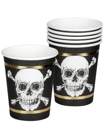 10 piratskih kartonskih skodelic Jolly Roger 21 Cl