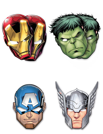 6 kartonskih mask Avengers mogočnih