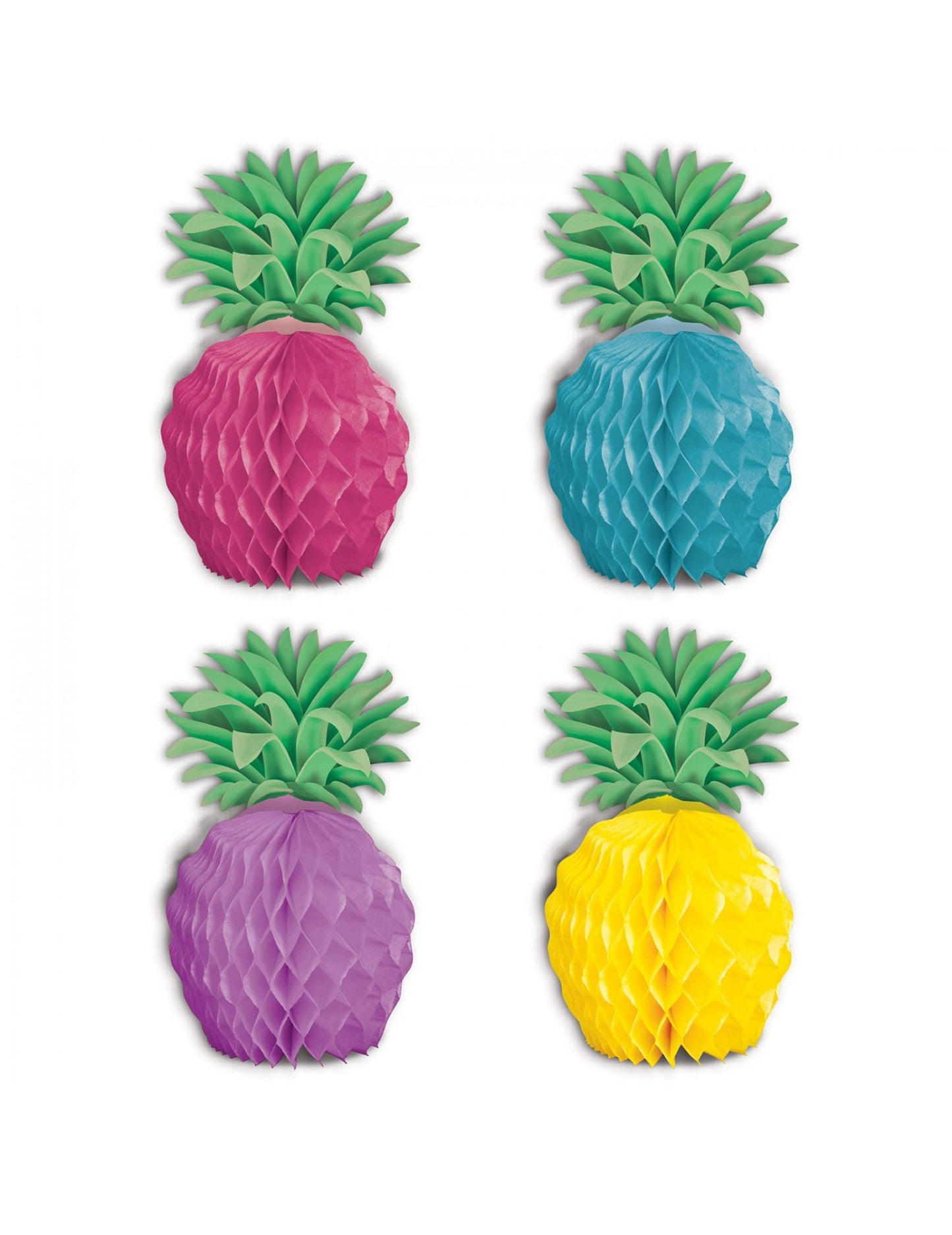 8 Mini večbarvnih centrov za mizo za papir za ananas 12 cm