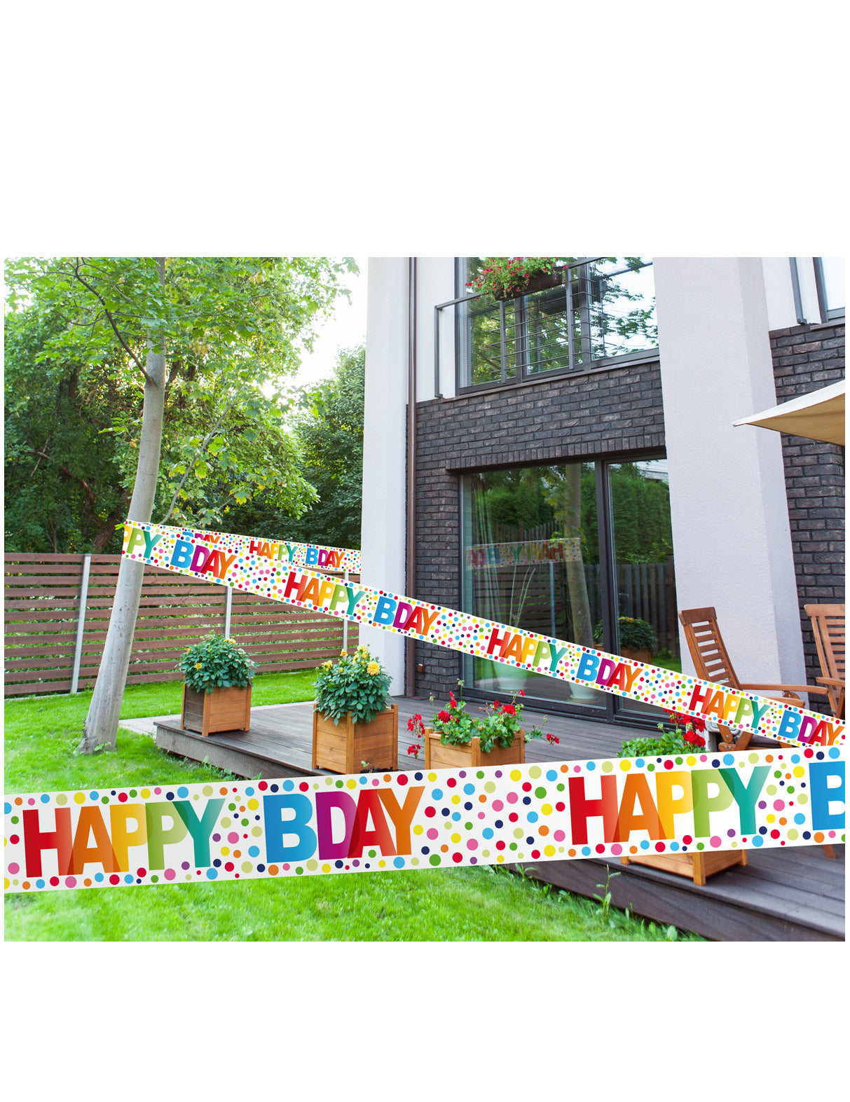 Vesel obarvani točke Happy Birthday Banner 15 m