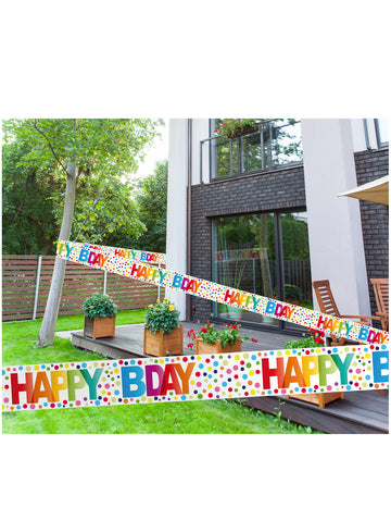 Vesel obarvani točke Happy Birthday Banner 15 m