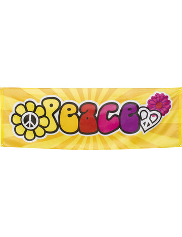 Flower Power Hippie Fabric Banner