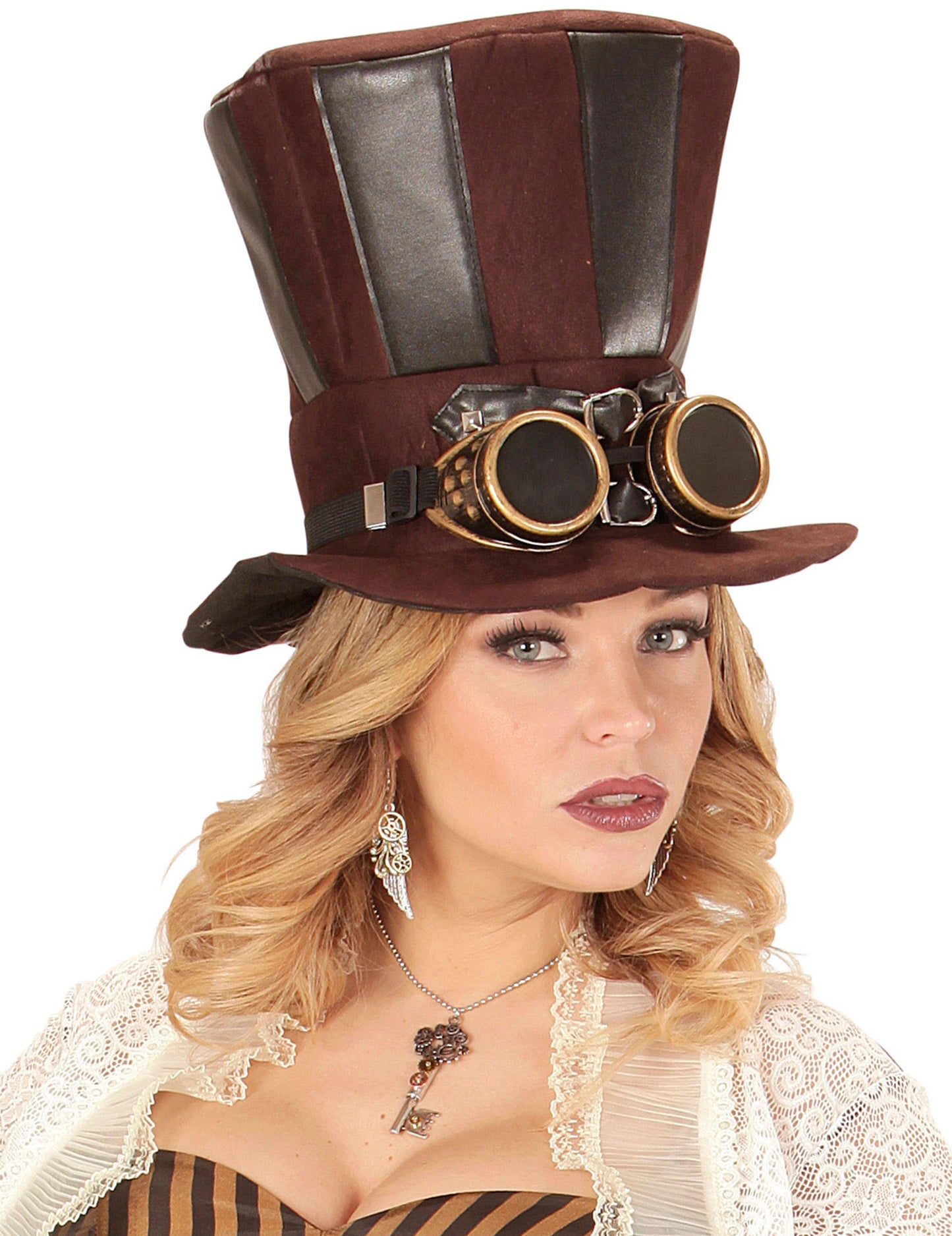 Rogging uhani in perje za odrasle Steampunk