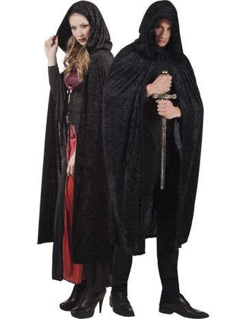 Black Cape Velvet videz 170 cm Adule Halloween