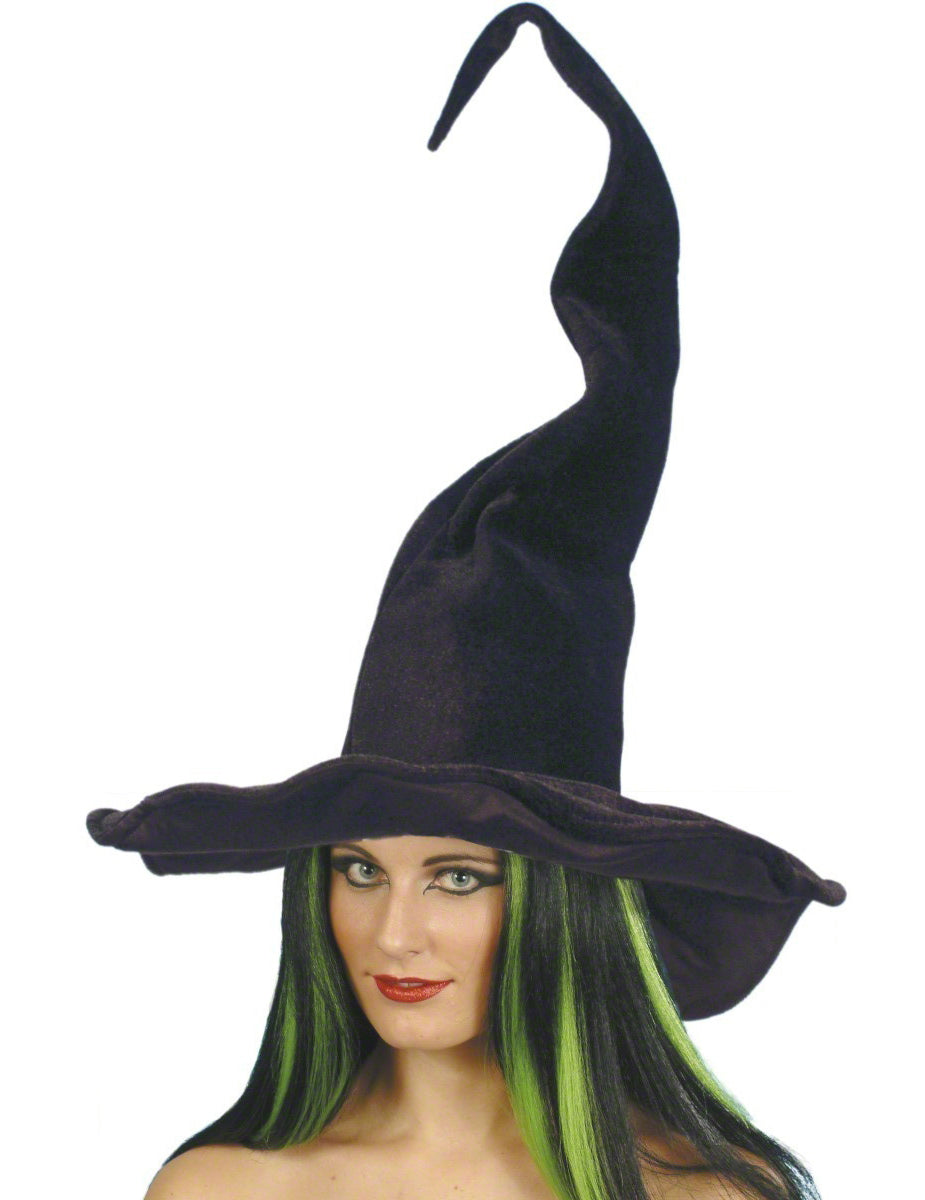 Črni čarovniški klobuk Velvet Woman Halloween