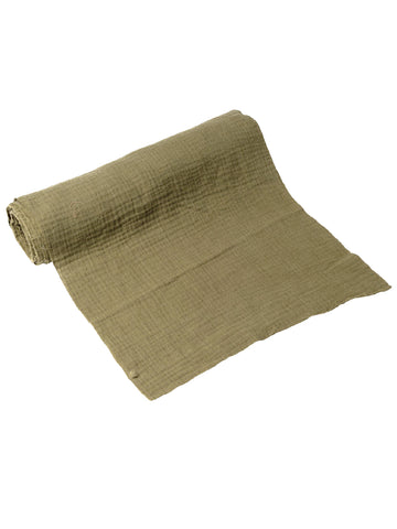 Khaki Cotton Gaze Table Runner 30 cm x 3 m