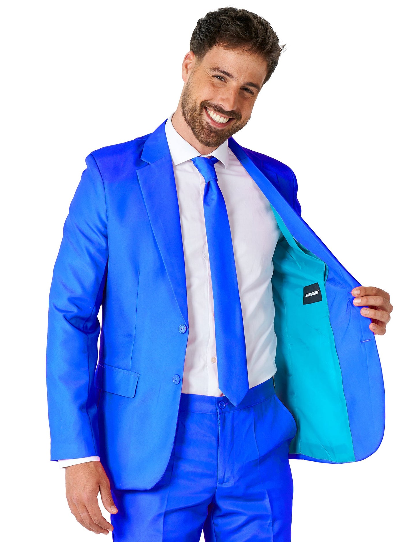 Kostum g. Solid Bleu Man Suitmeister