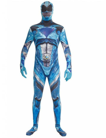 Modra kombinacija prikrita Power Rangers Deluxe Morphsuits za odrasle