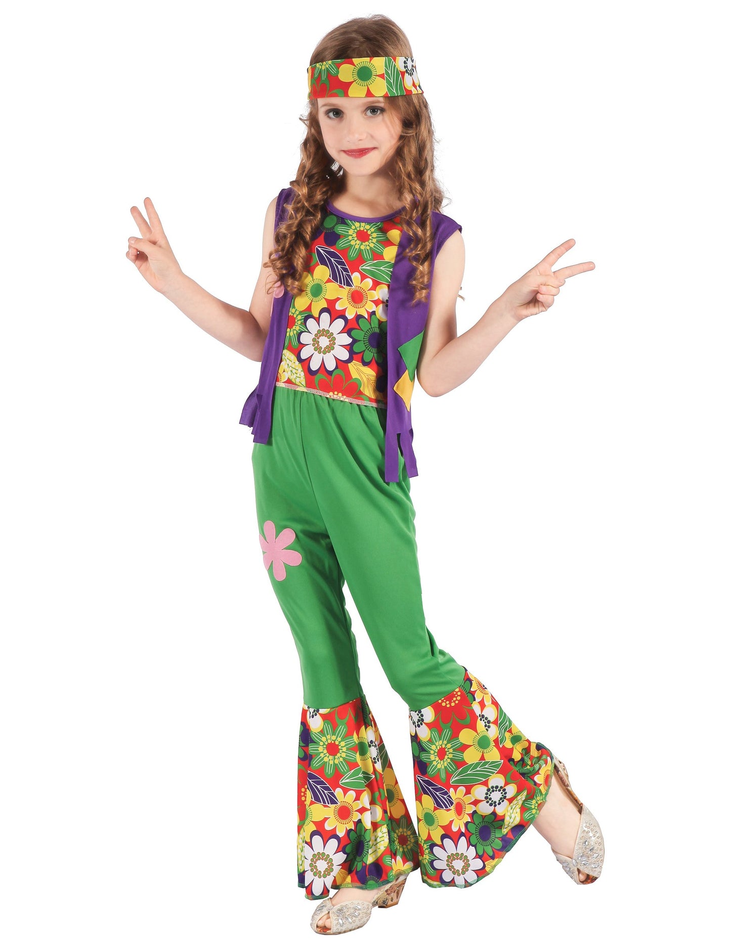 Hepper Flower Power Green Girl kostum