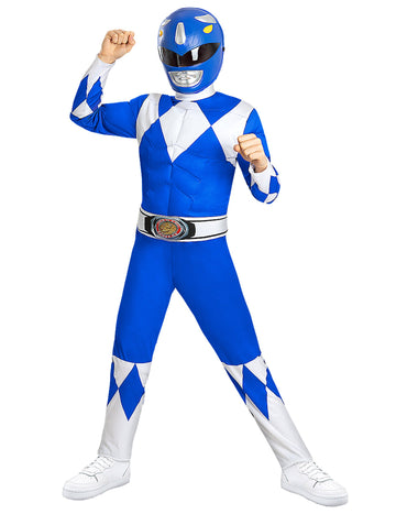 Mišičast modri kostum Power Ranger za otroke