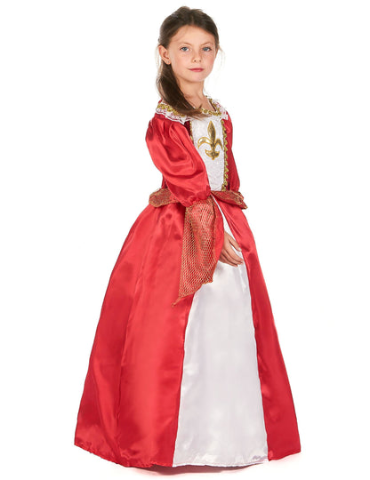 Hči Médieval Princess Costume Satin Effec