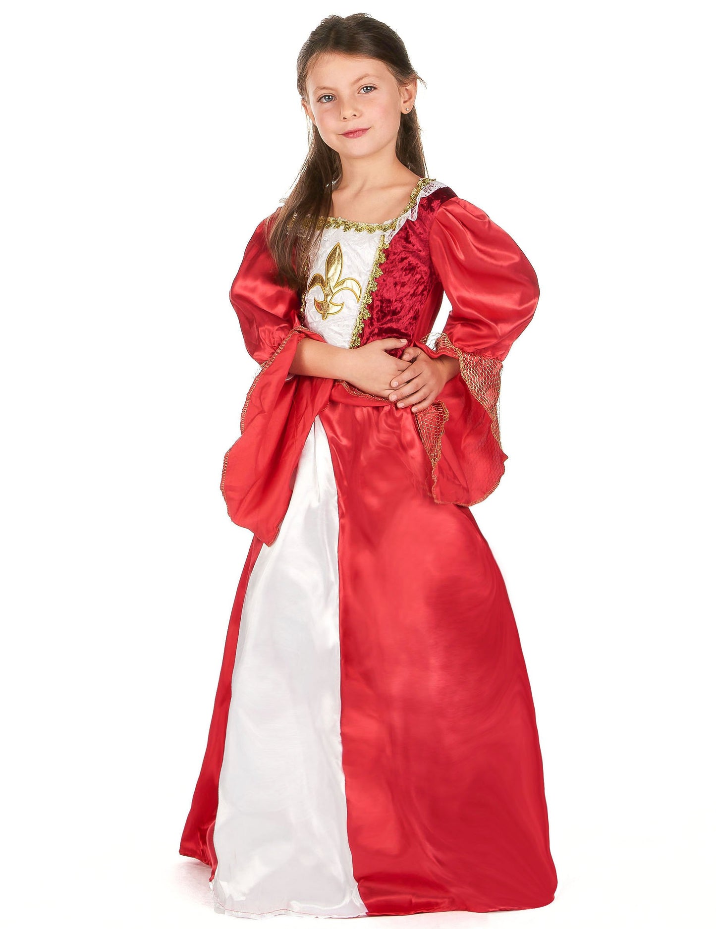 Hči Médieval Princess Costume Satin Effec