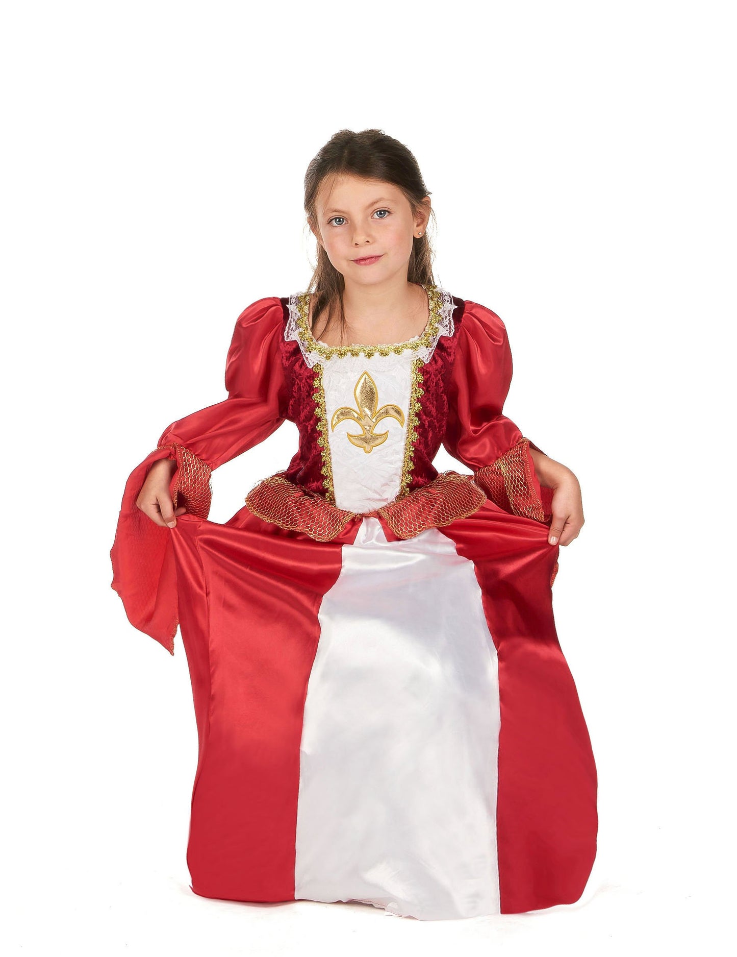 Hči Médieval Princess Costume Satin Effec