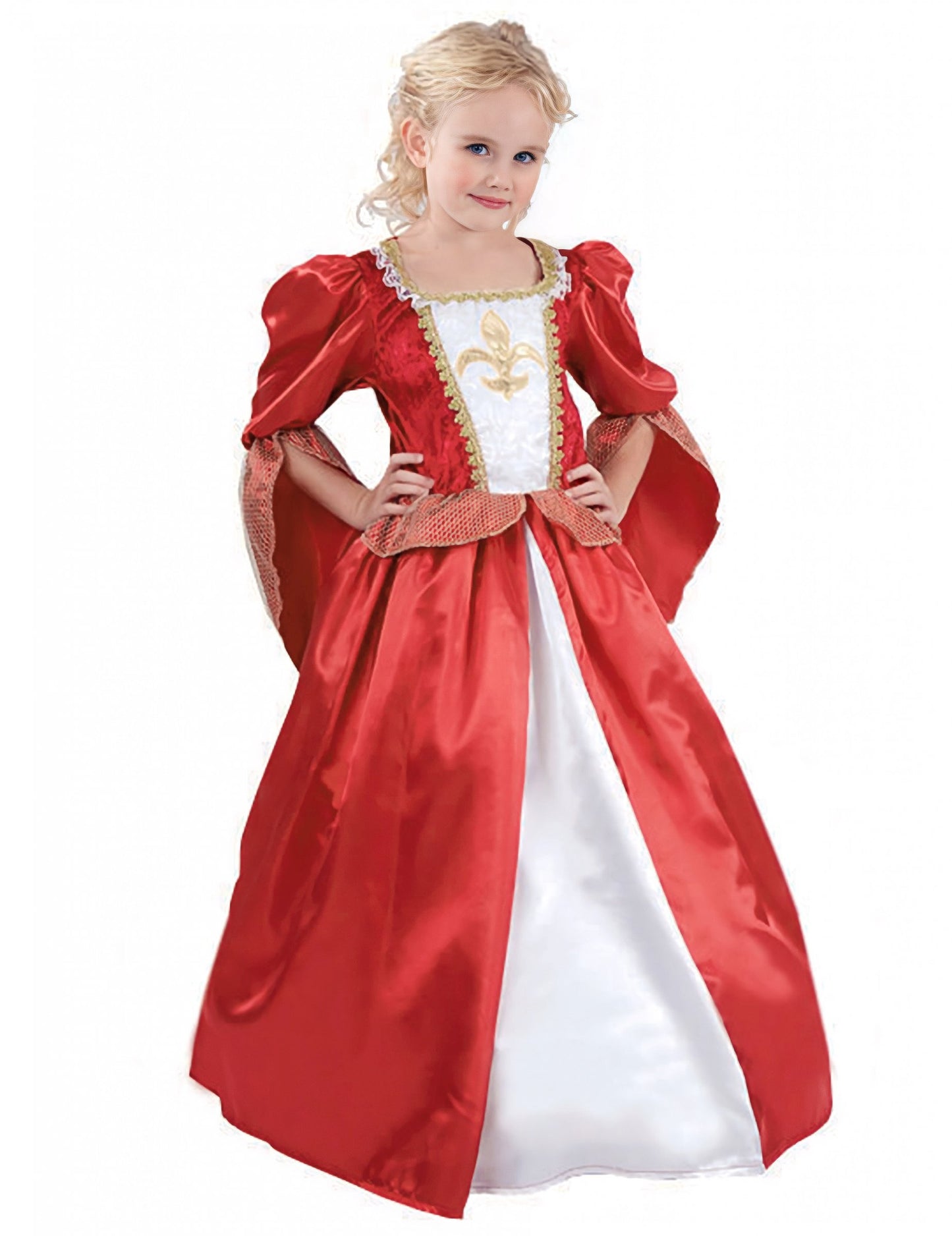 Hči Médieval Princess Costume Satin Effec