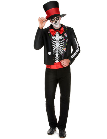 Skeleton preobleka Dia de los muertos moški Dia moški