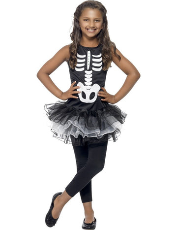 SKELETON TUTU BLACK GIEL HALLOWEEN