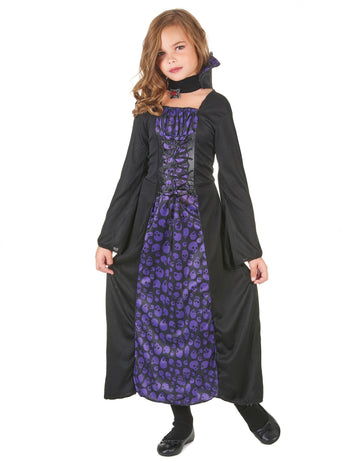 Vampire Purple in Black Girl Vampire Costume