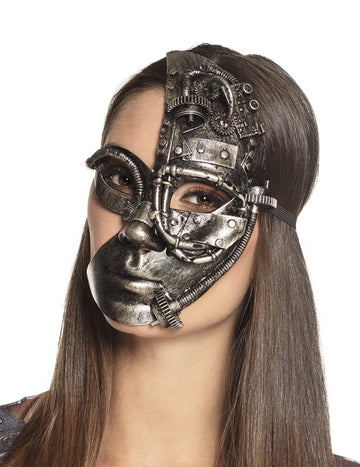 Half Woman Robot Mask Woman