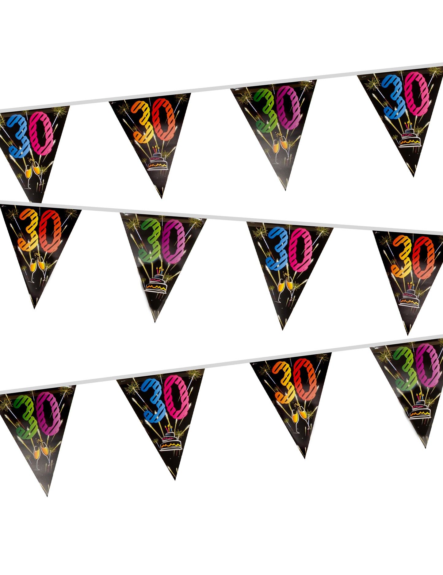 Garland 20 Plastic Pennants 30 let ognjemet 7 M ognjemet