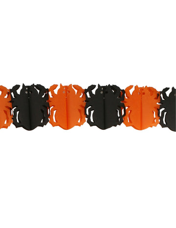 Garland in Orange and Black Spiders Halloween 3m