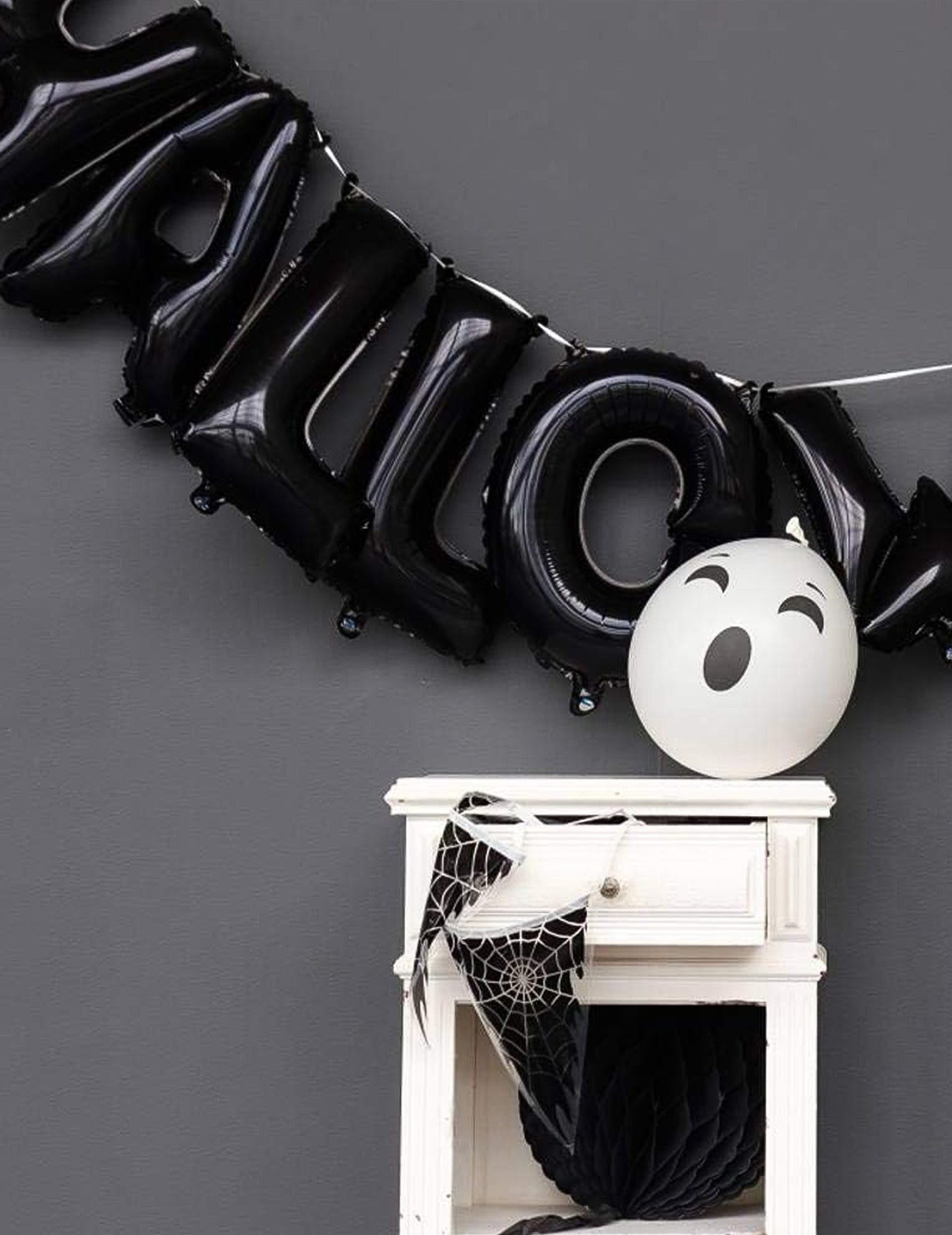 Garland aluminijaste balone Halloween Black Letters 40 cm