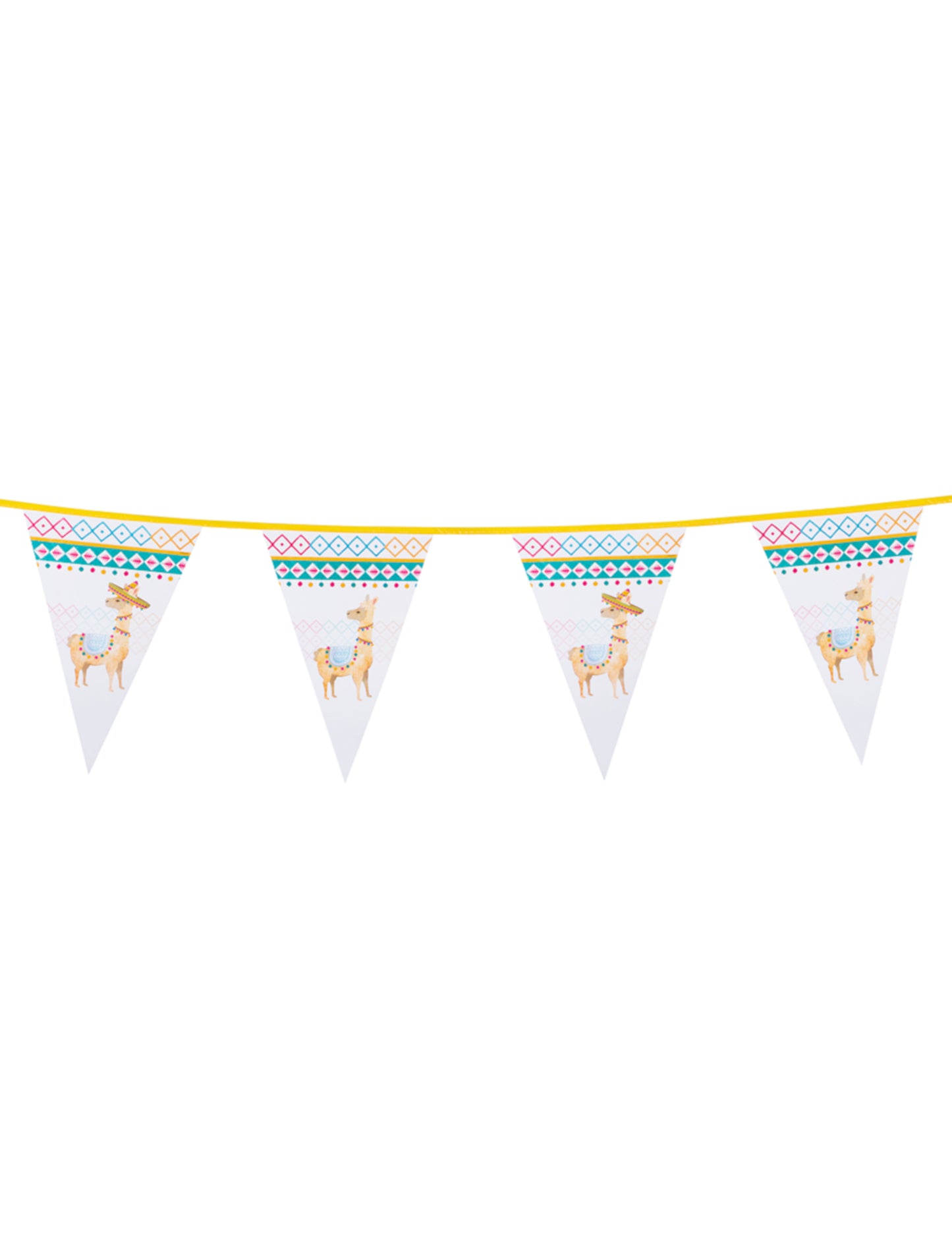 Garland of White Lama Plastic Plastic Pennants 30 x 20 cm 6m 6m