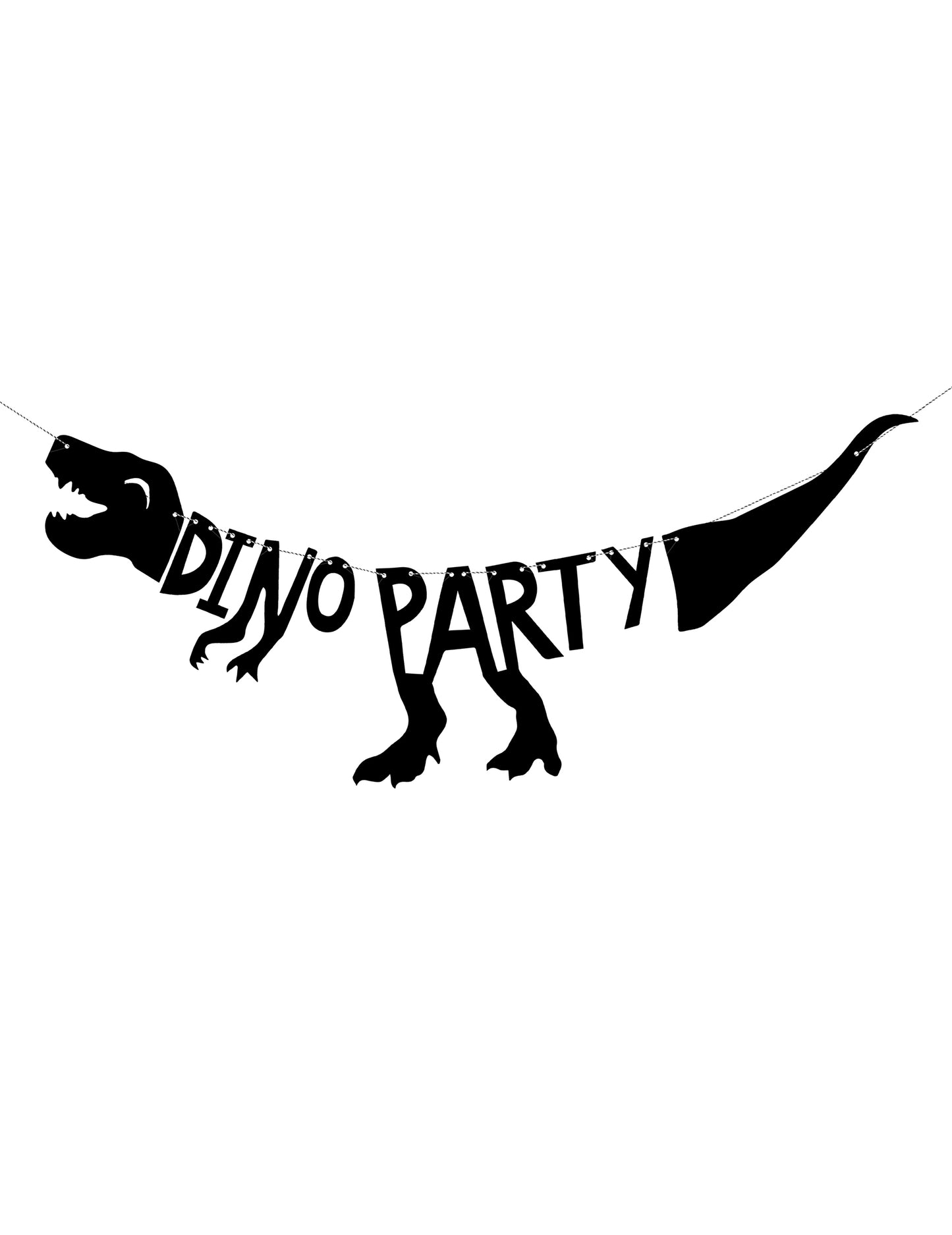 Dino Party Dino Party 90 x 20 cm Skeleton karton Garland