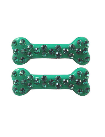 2 palice Bone Rhinestones zeleno 6 cm