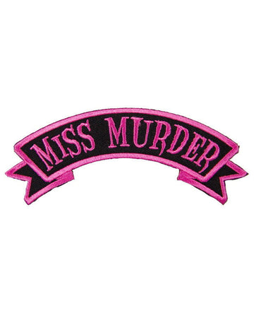 Miss Murder Pink in Black Gothic Patch