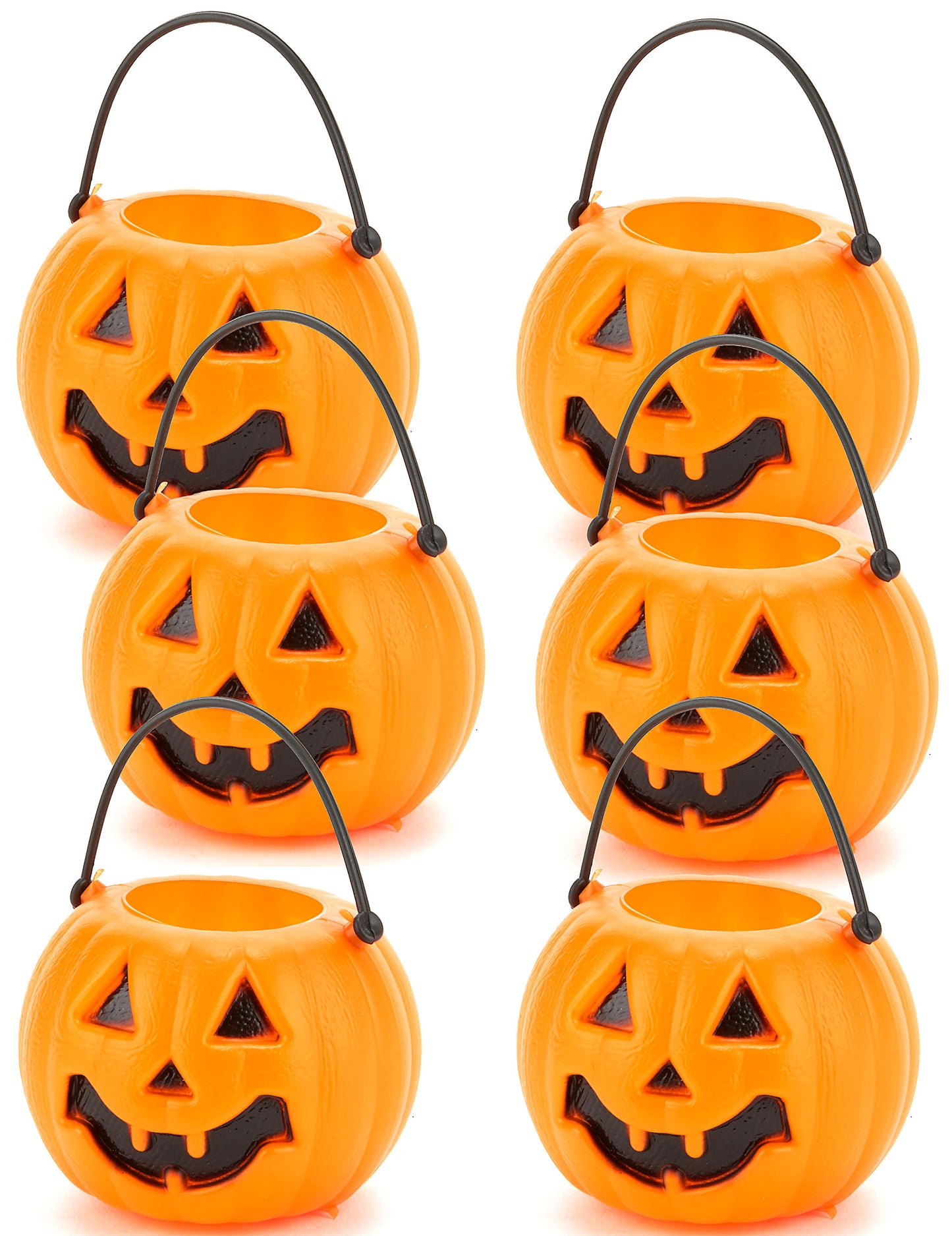 6 Mini Halloween Bullkin Buckets 6,5 x 5 cm