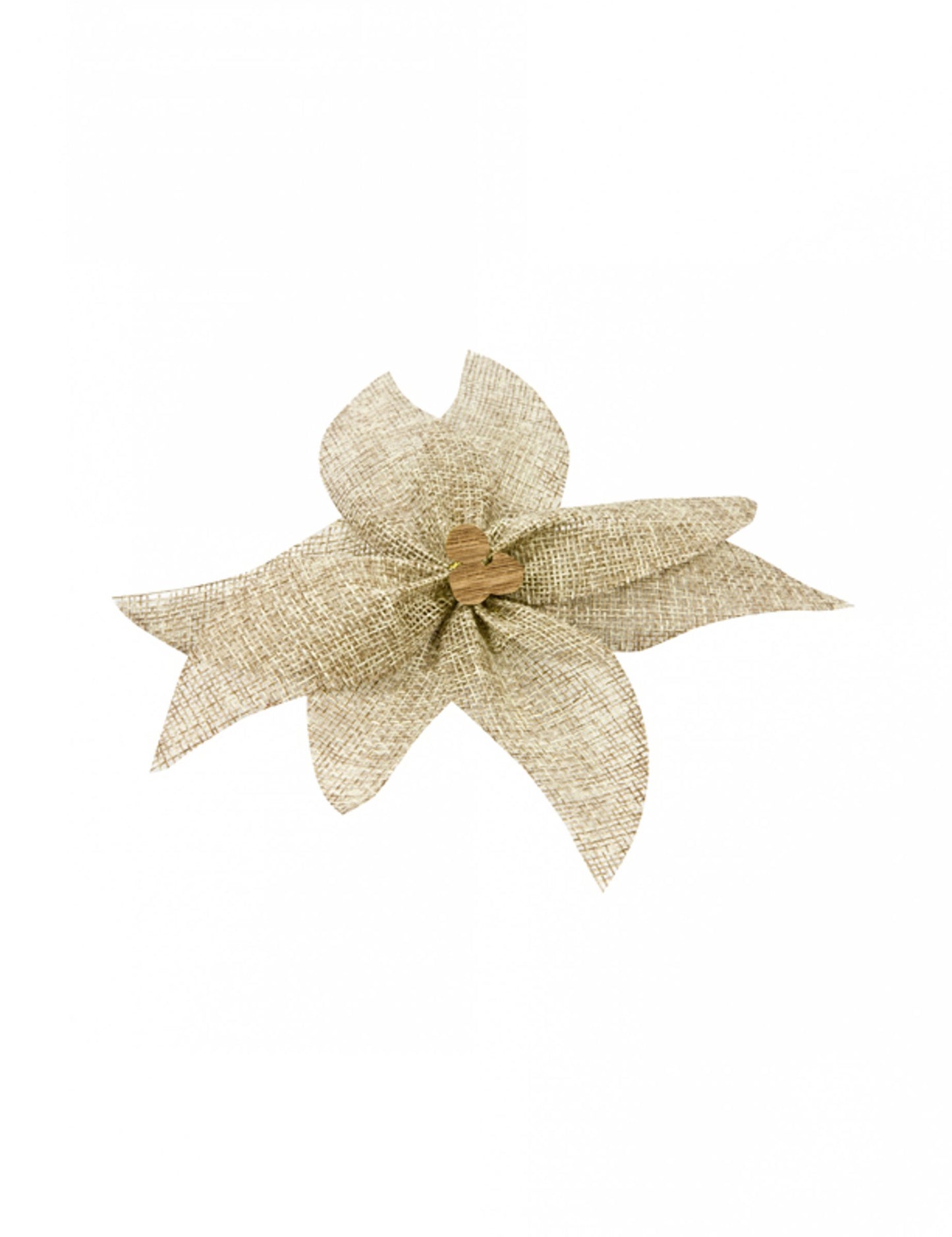 Canvas Poinsettia Knot z lesenim biserom 15 cm