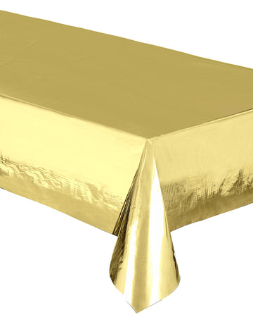 Brillant Golden Metallic Plastic Table 137 x 274 cm