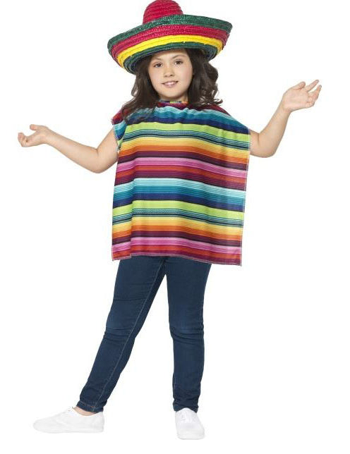 Mehiški otrok Poncho in Sombrero