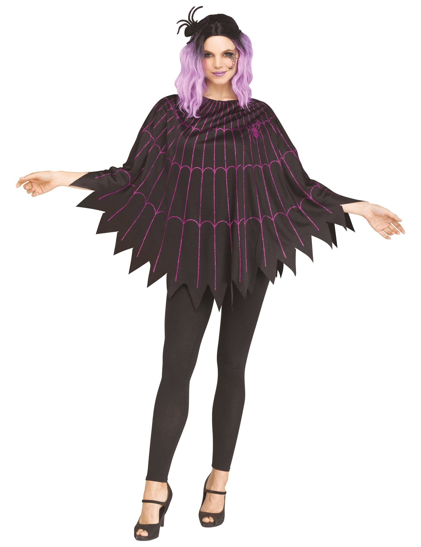 Poncho Violet Women's Spider Web