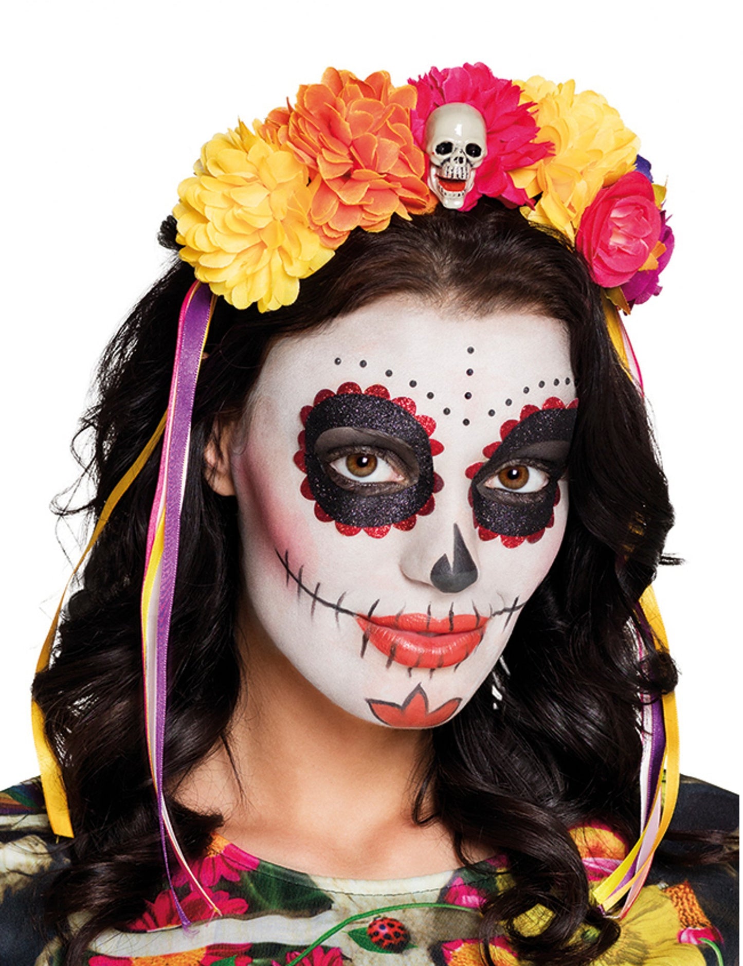 Veliki cvetovi za odrasle za odrasle Dia de los Muertos