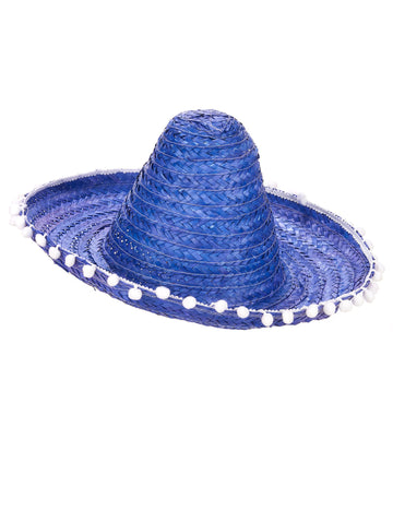 Blue Sombrero z mejo pompoma za odrasle