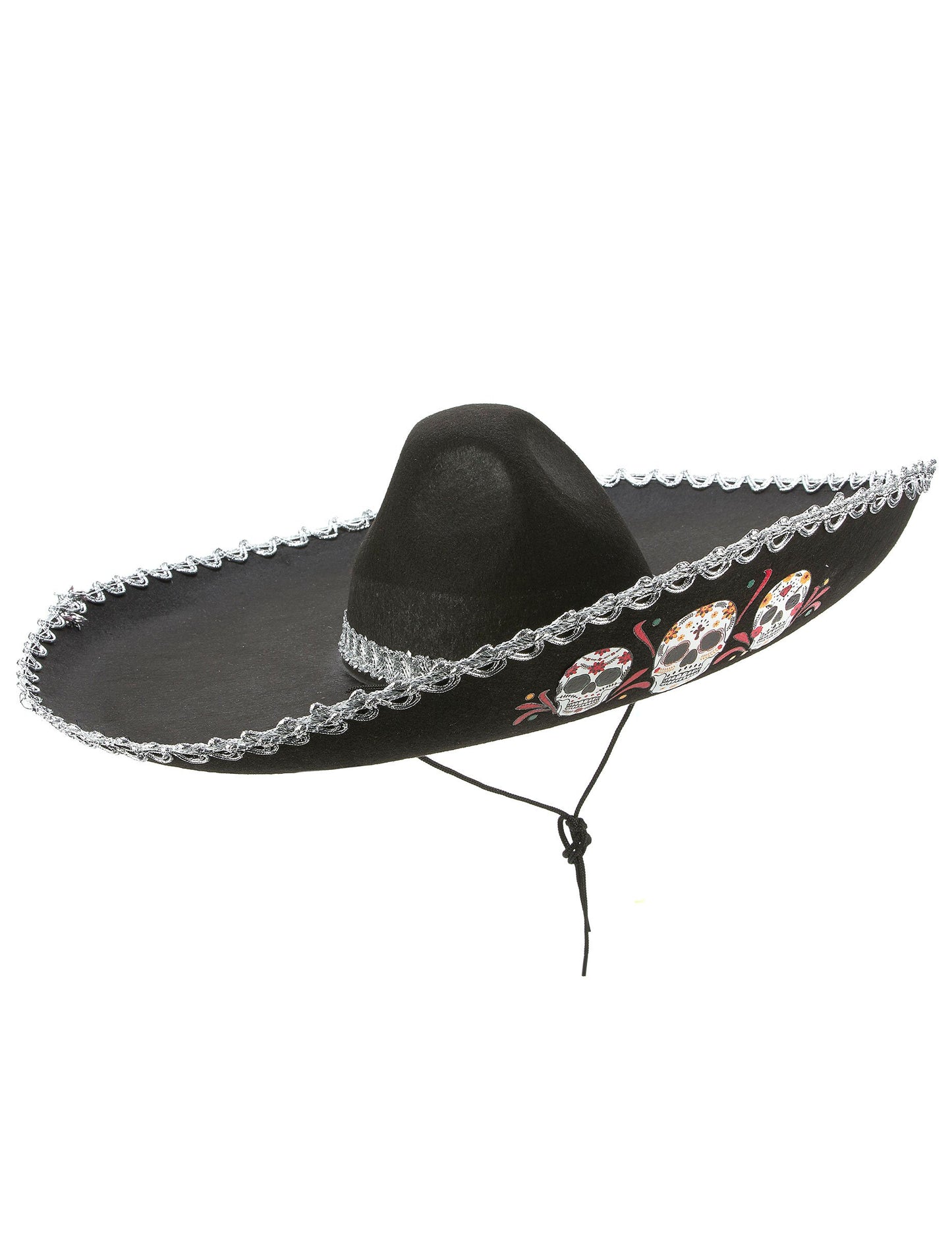 Black Sombrero Dia de Los Muertos Srebrni zaključki